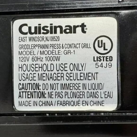 Cuisinart Griddler Panini & Sandwich Press GR-1 Tested Works Stainless Steel - Picture 4 of 9